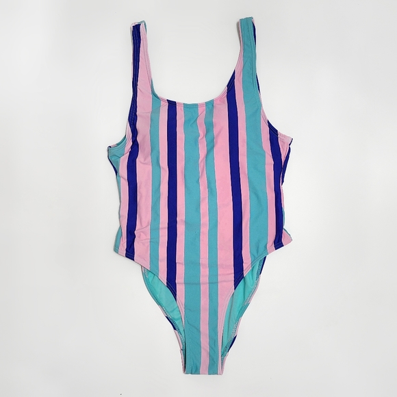 ✨SALE✨ Envya Swim High-Leg One Piece Striped Swimsuit - Picture 2 of 12